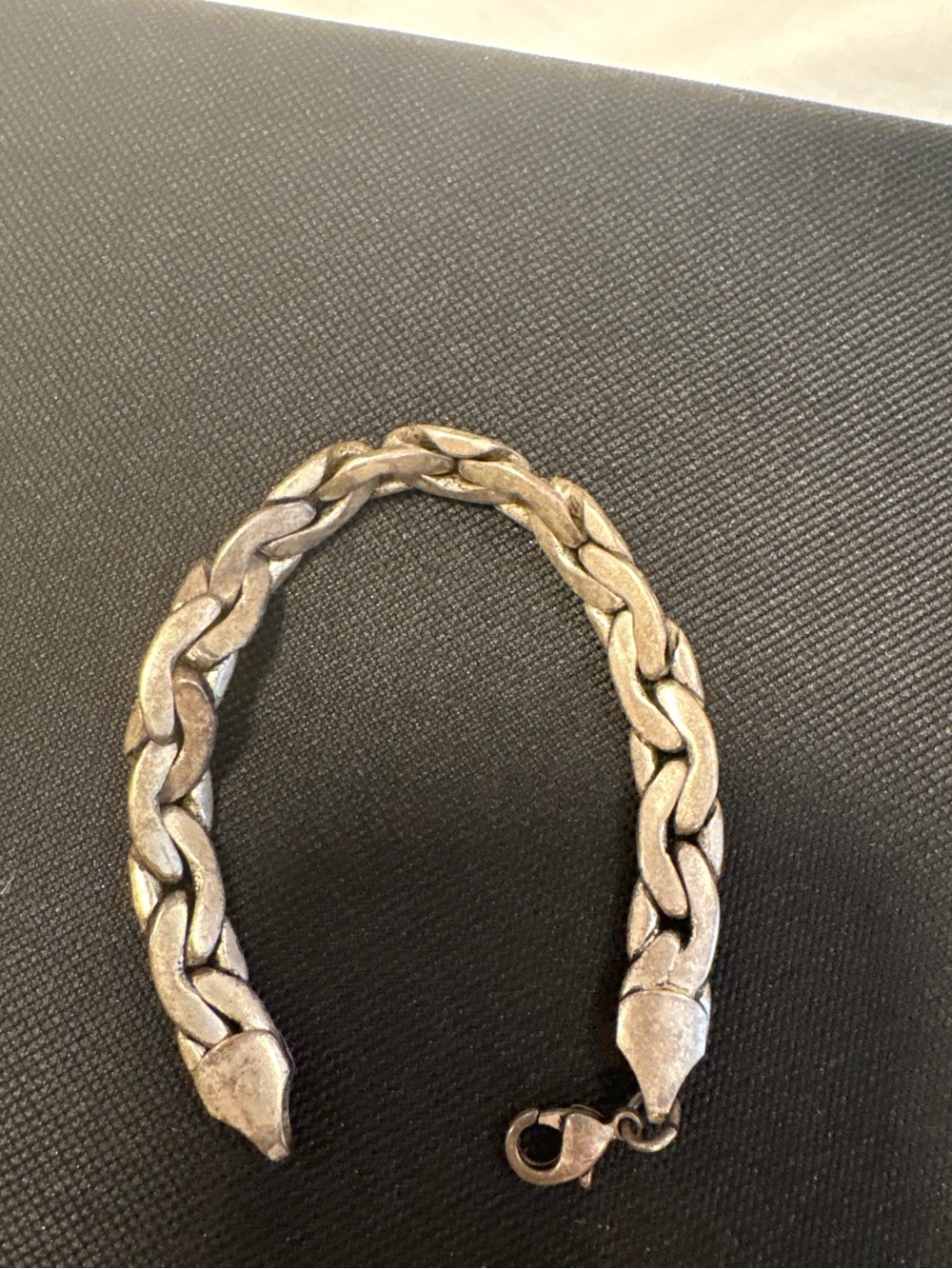Chunky Silver Tone Braided Link Bracelet